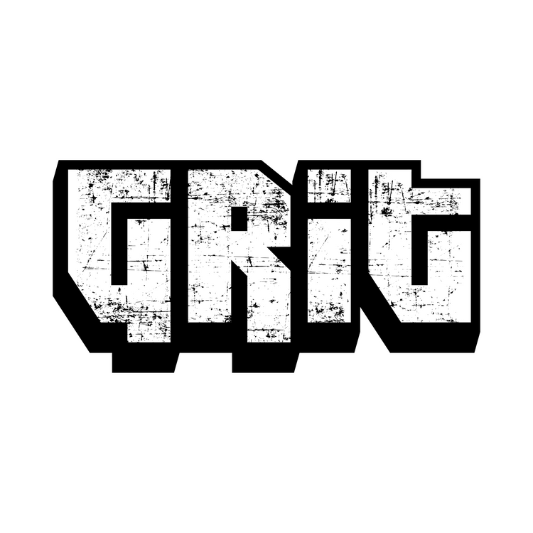 The word Grit in a bold font that has a texture across the front to feel gritty