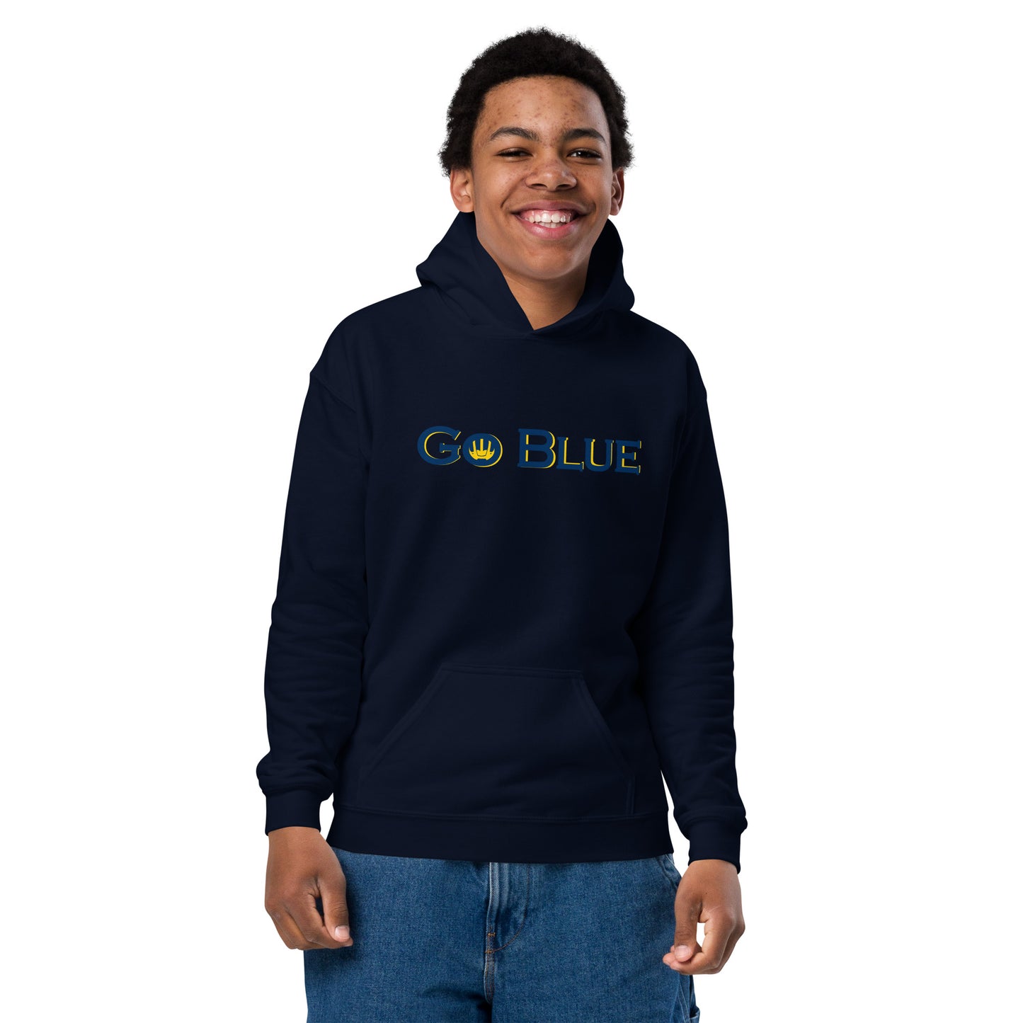 Go Blue Youth heavy blend hoodie