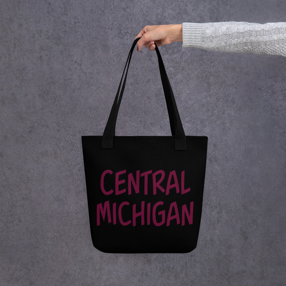 Central Michigan Black Tote bag