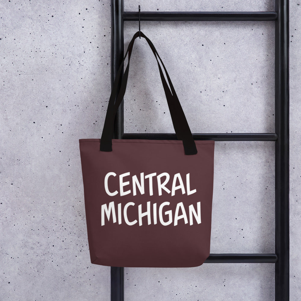 Central Michigan in Maroon Tote bag black strap