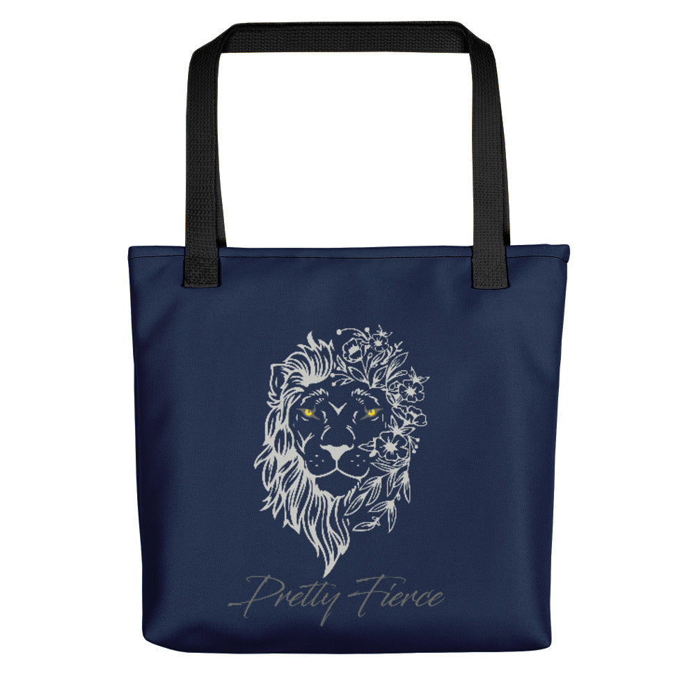 Lion Tote bag blue and white