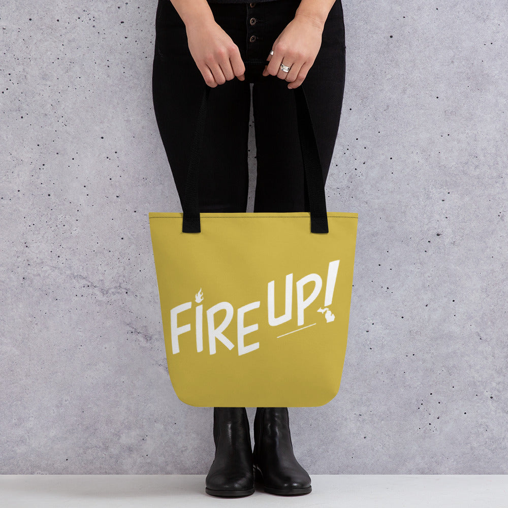 Fire Up in Gold Tote bag