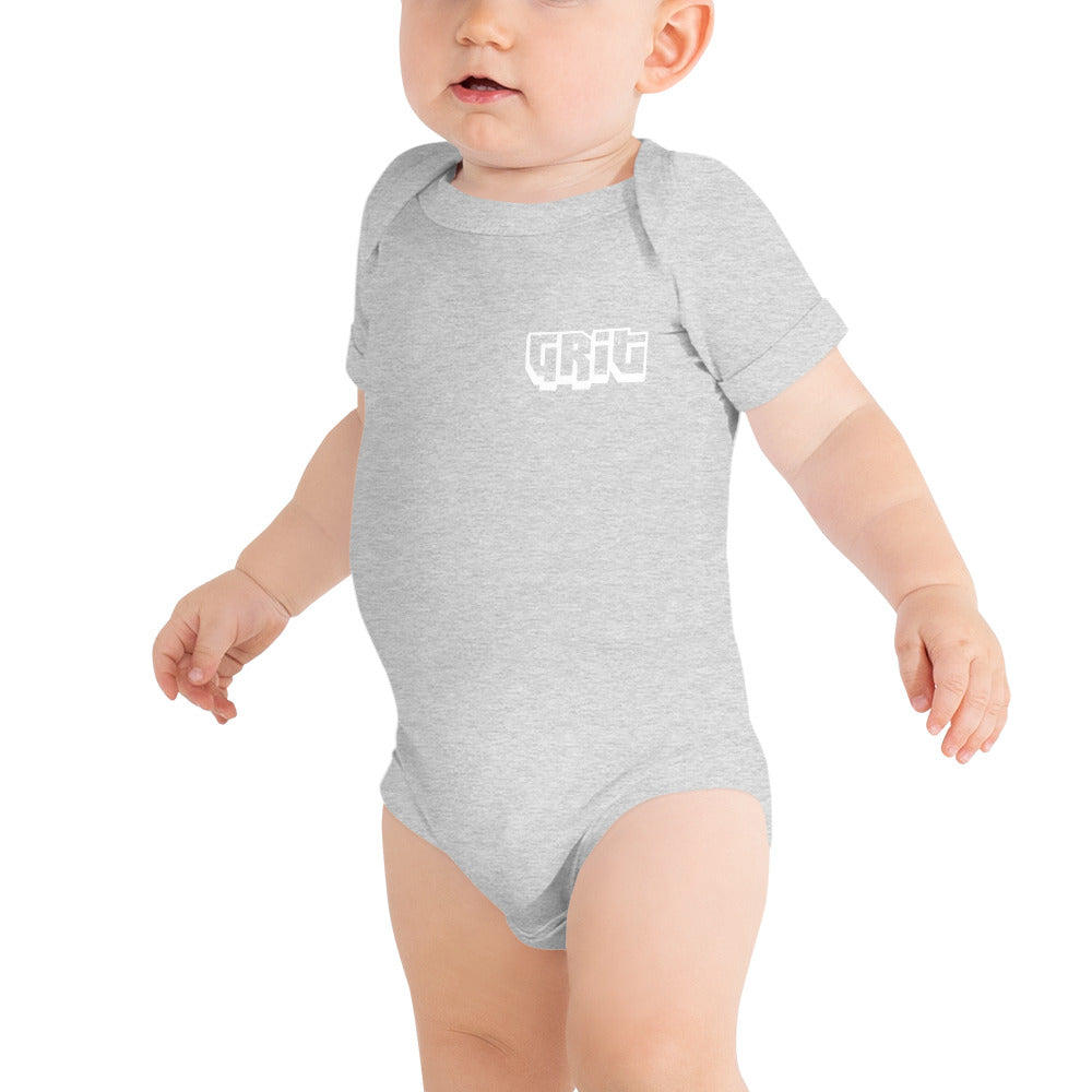 Grit Baby short sleeve one piece athletic grey