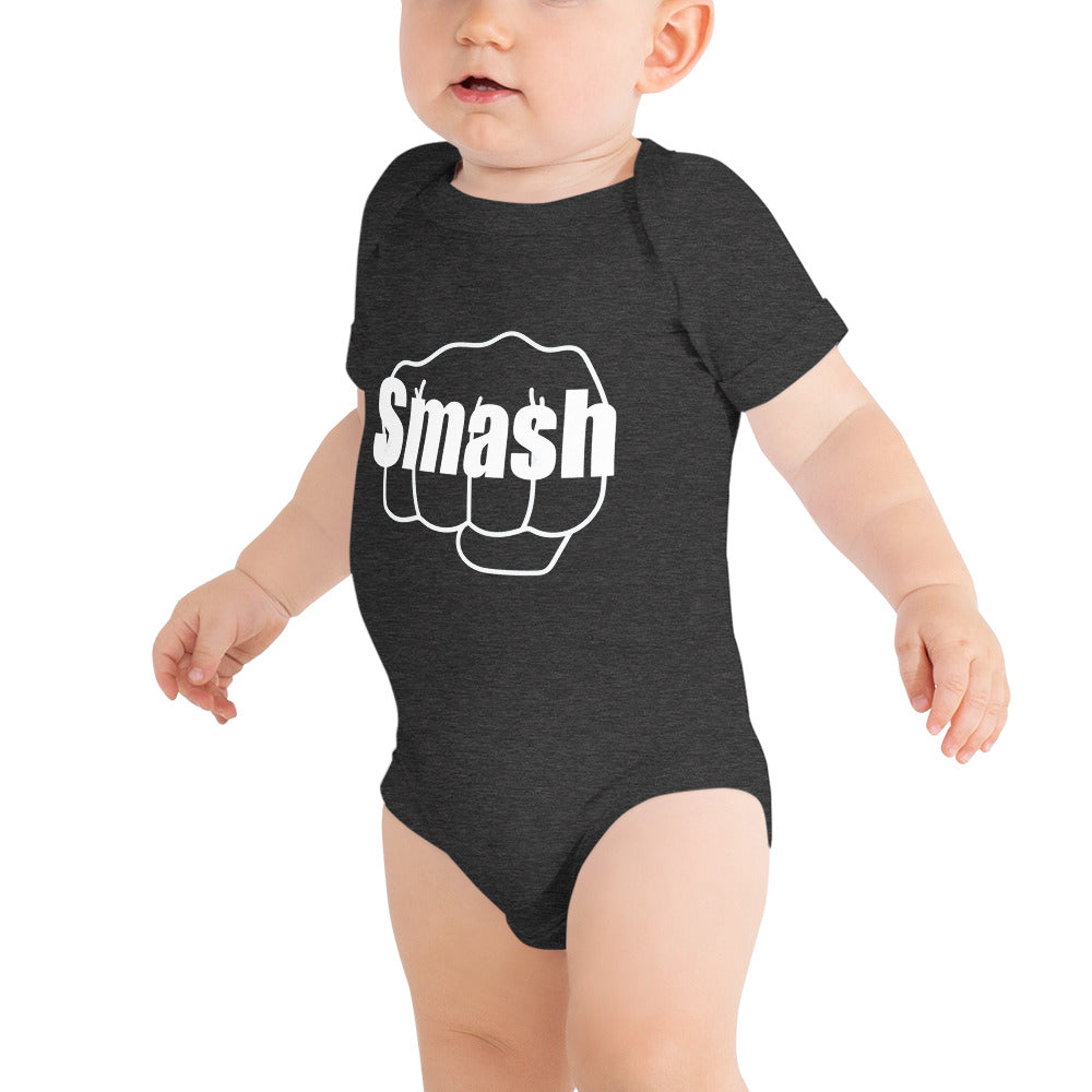 Smash Fist Baby short sleeve one piece dark grey