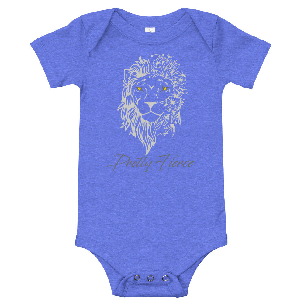 Lion baby one piece Columbia-blue