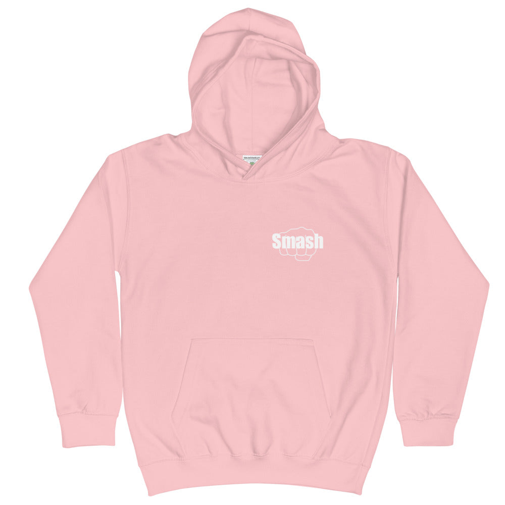 Smash with Fist Kids Hoodie Baby Pink