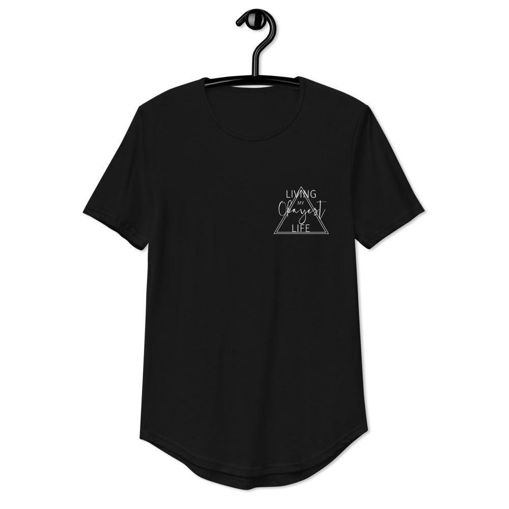 Okayest Triangle Curved Hem T-Shirt Black