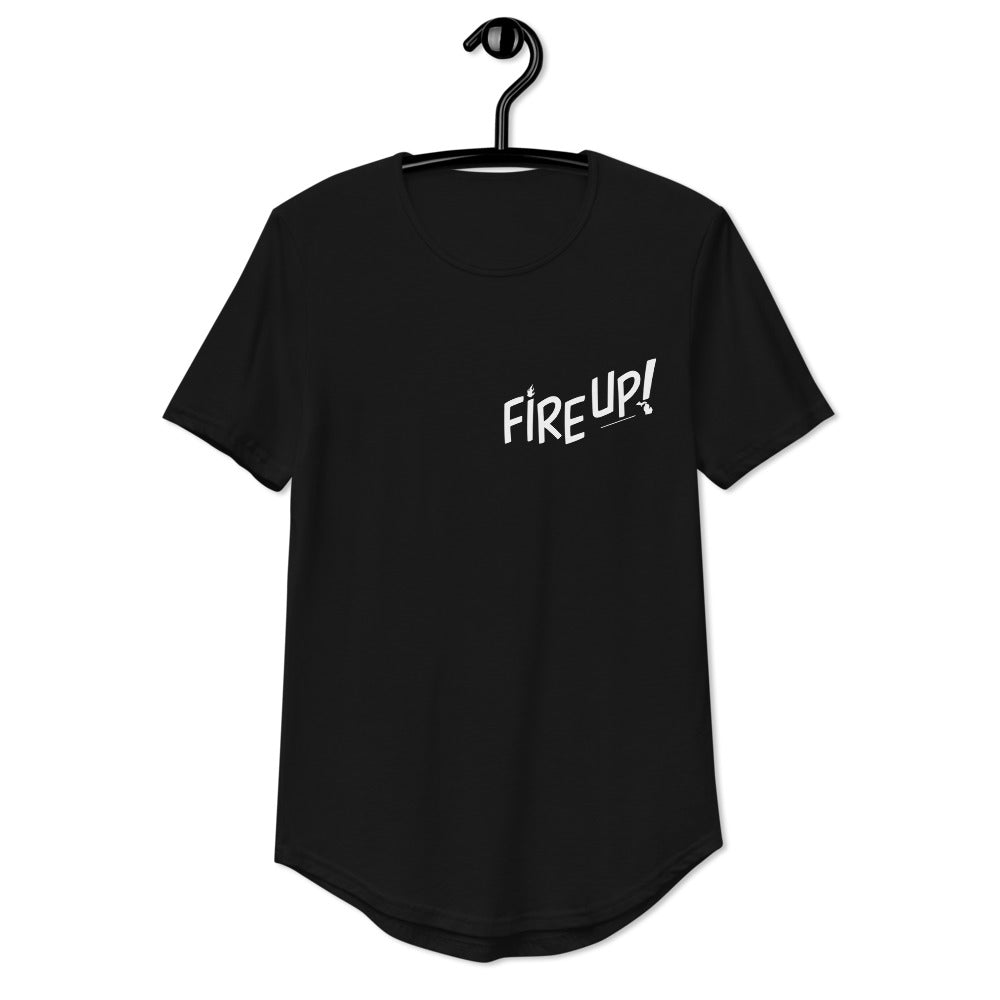 Fire Up! Curved Hem T-Shirt black
