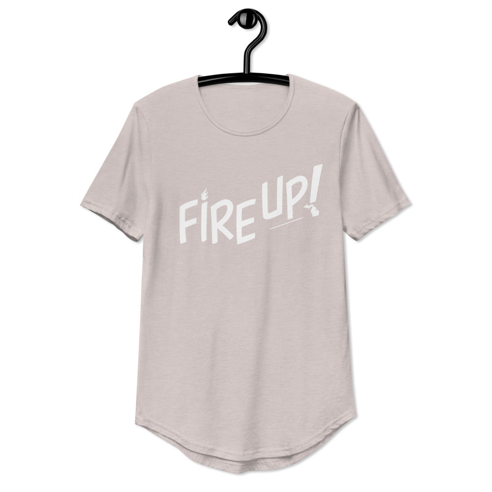 Fire up! Full Curved Hem T-Shirt cool grey