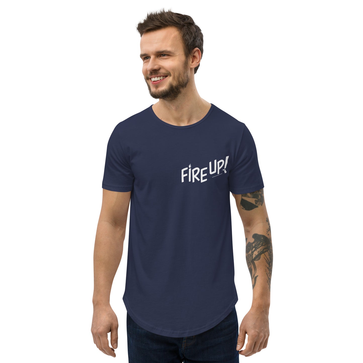 Fire Up! Curved Hem T-Shirt