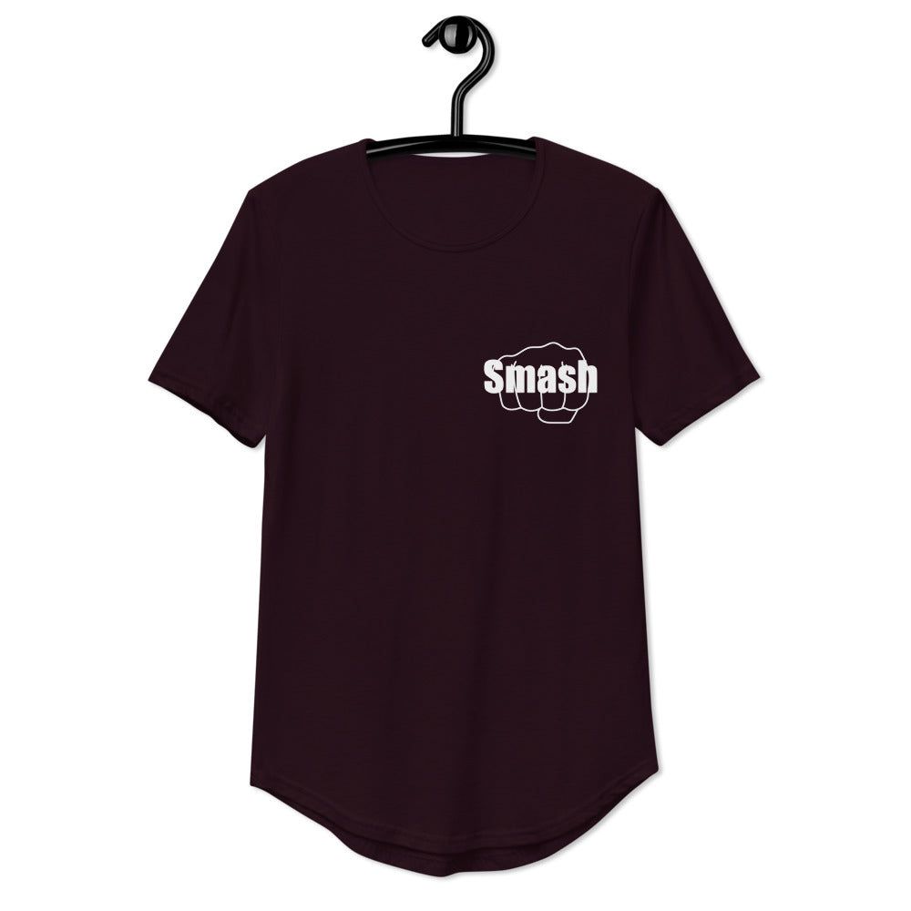 Smash Curved Hem T-Shirt Oxblood
