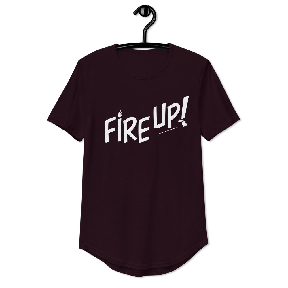 Fire up! Full Curved Hem T-Shirt oxblood