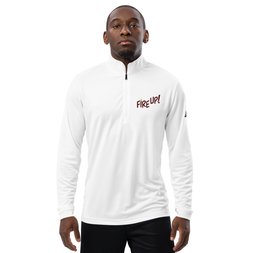 Fire Up! Quarter zip pullover white