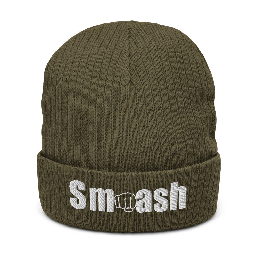 Smash recycled cuffed beanie olive