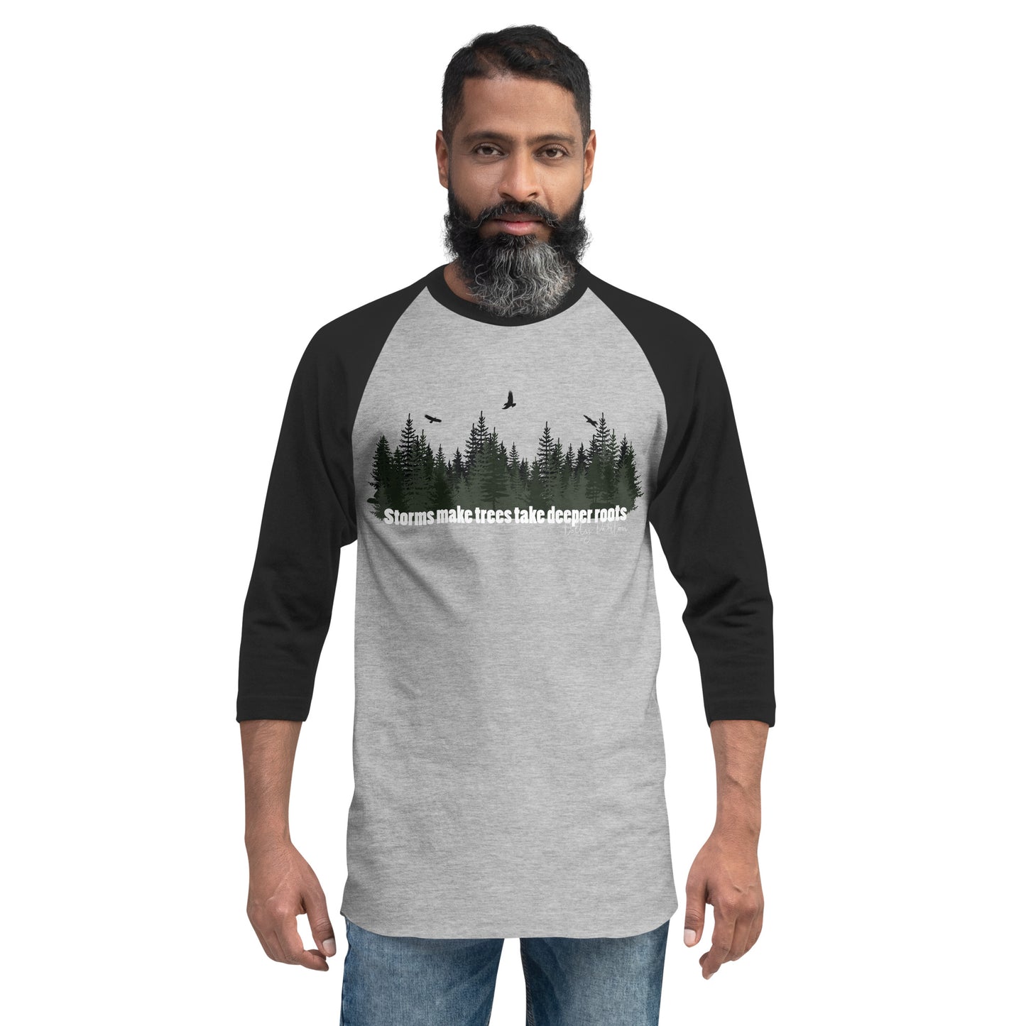 Trees 3/4 sleeve raglan shirt