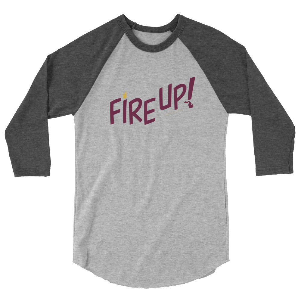 Fire Up! 3/4 sleeve raglan shirt