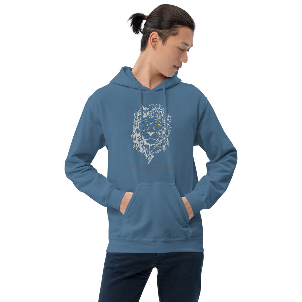 Lion unisex hoodie indigo blue