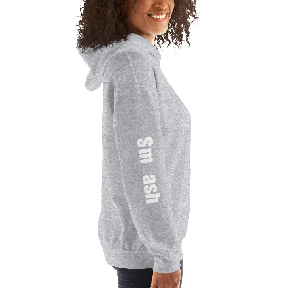 Smash Unisex Hoodie with Sleeve Print Sport Grey Side View