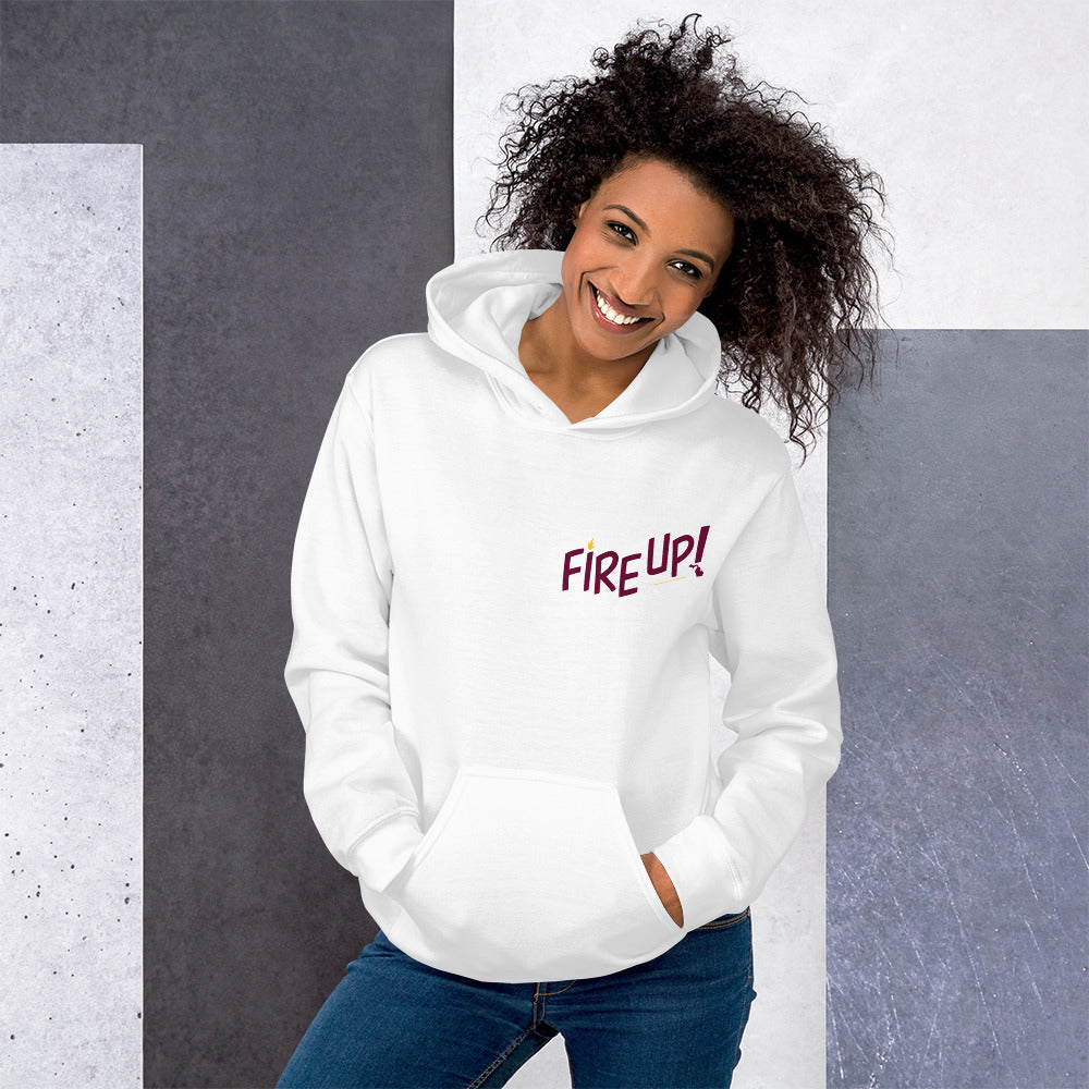 Fire Up! Unisex Hoodie white