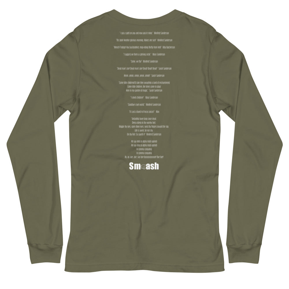 Hocus Pocus unisex long sleeve t-shirt military green back