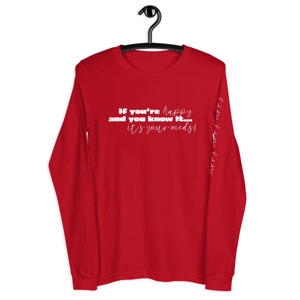 Happy unisex long sleeve t-shirt red