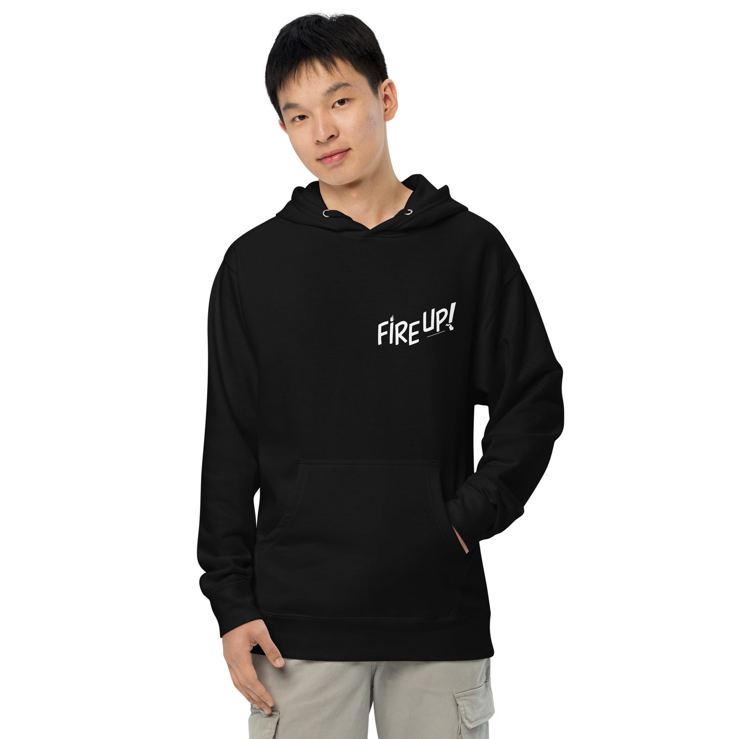 Fire Up! Pocket Unisex midweight hoodie