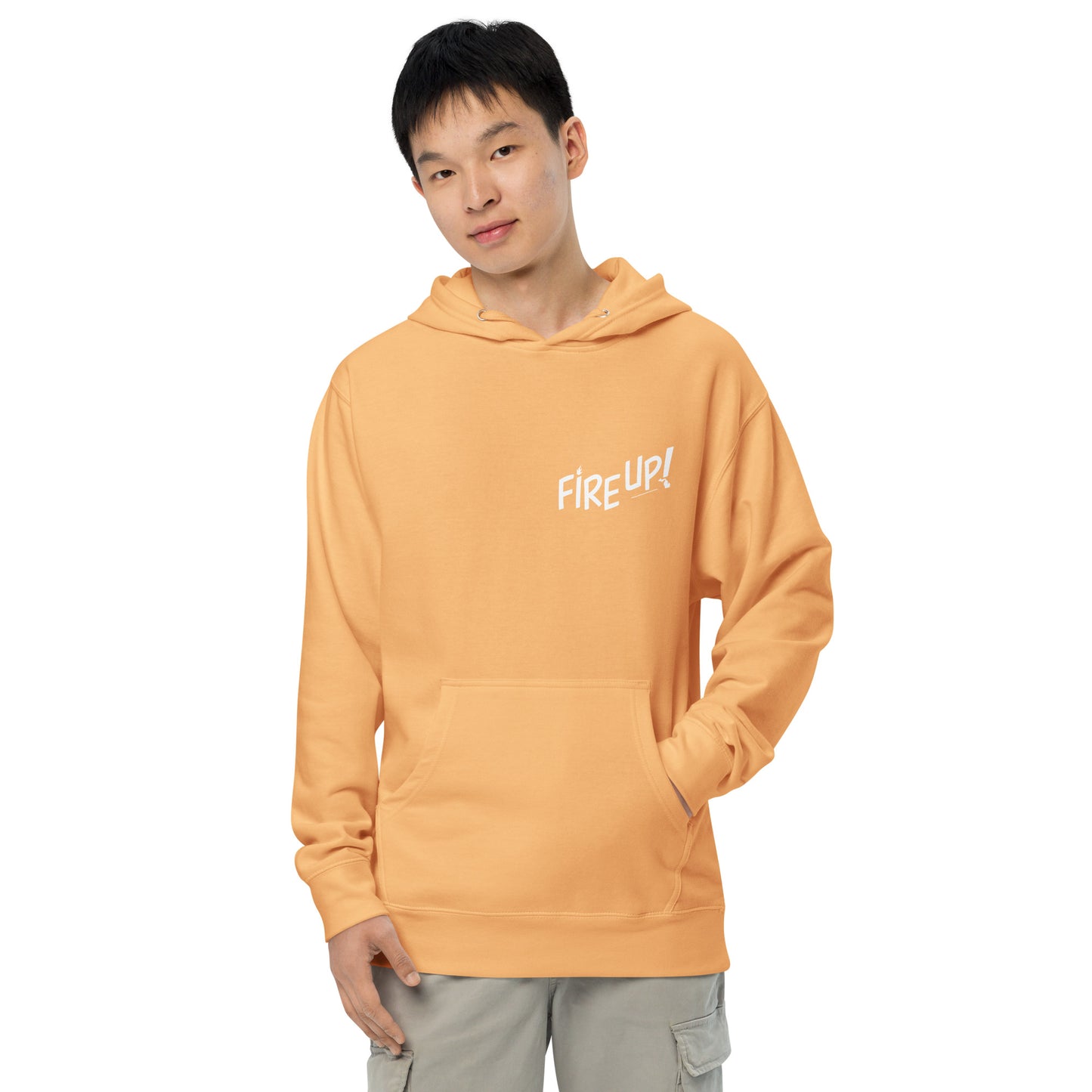 Fire Up! Pocket Unisex midweight hoodie