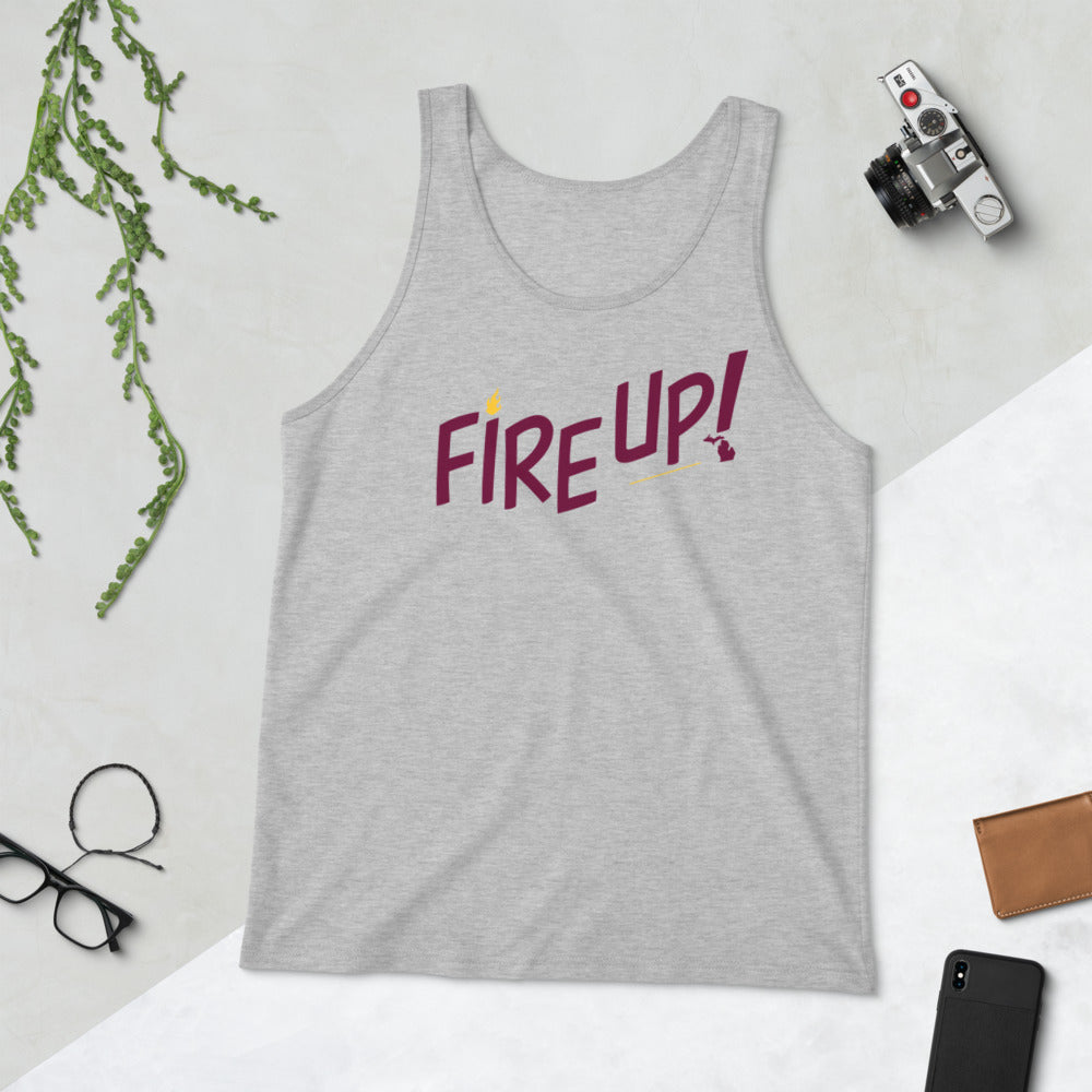 Fire Up! Unisex Tank Top athletic grey