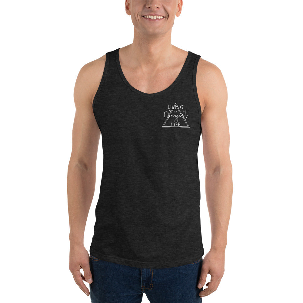 Okayest Life Triangle Unisex Tank Top Charcoal Black