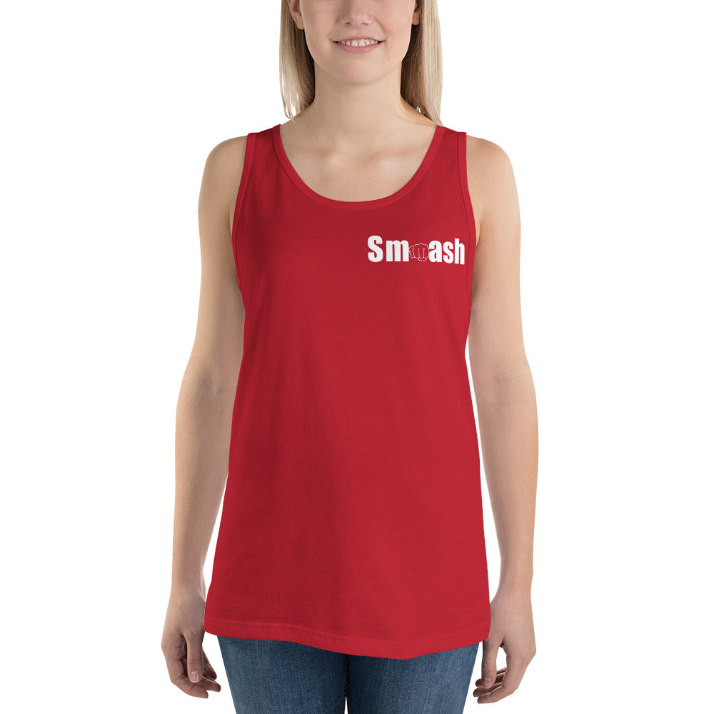 Smash word Unisex Tank Top Red Front