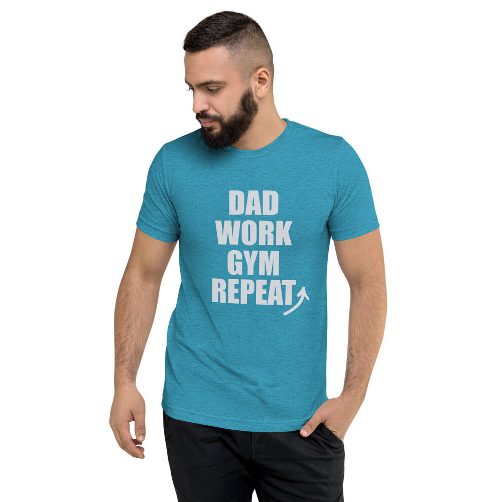 "Dad Work GYM Repeat" t-shirt aqua