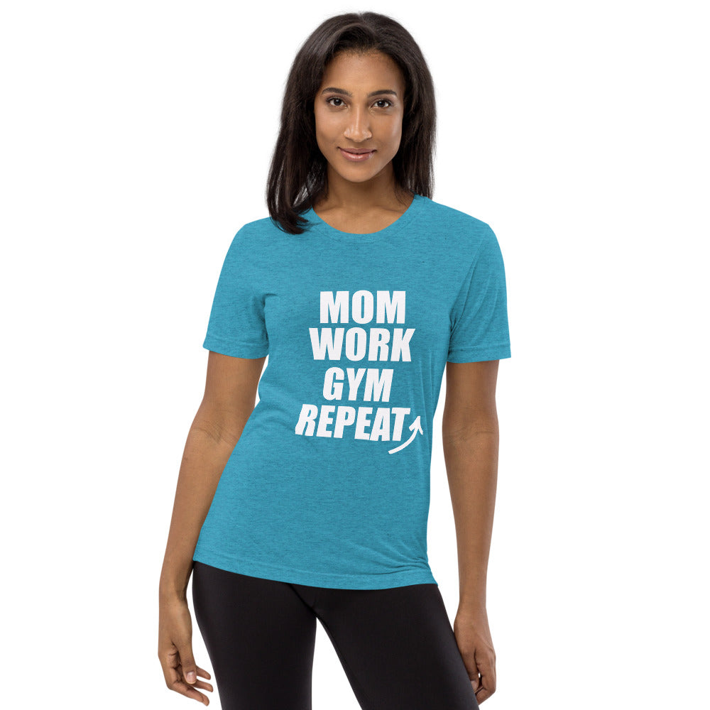 Mom Repeat Short sleeve t-shirt Aqua Triblend