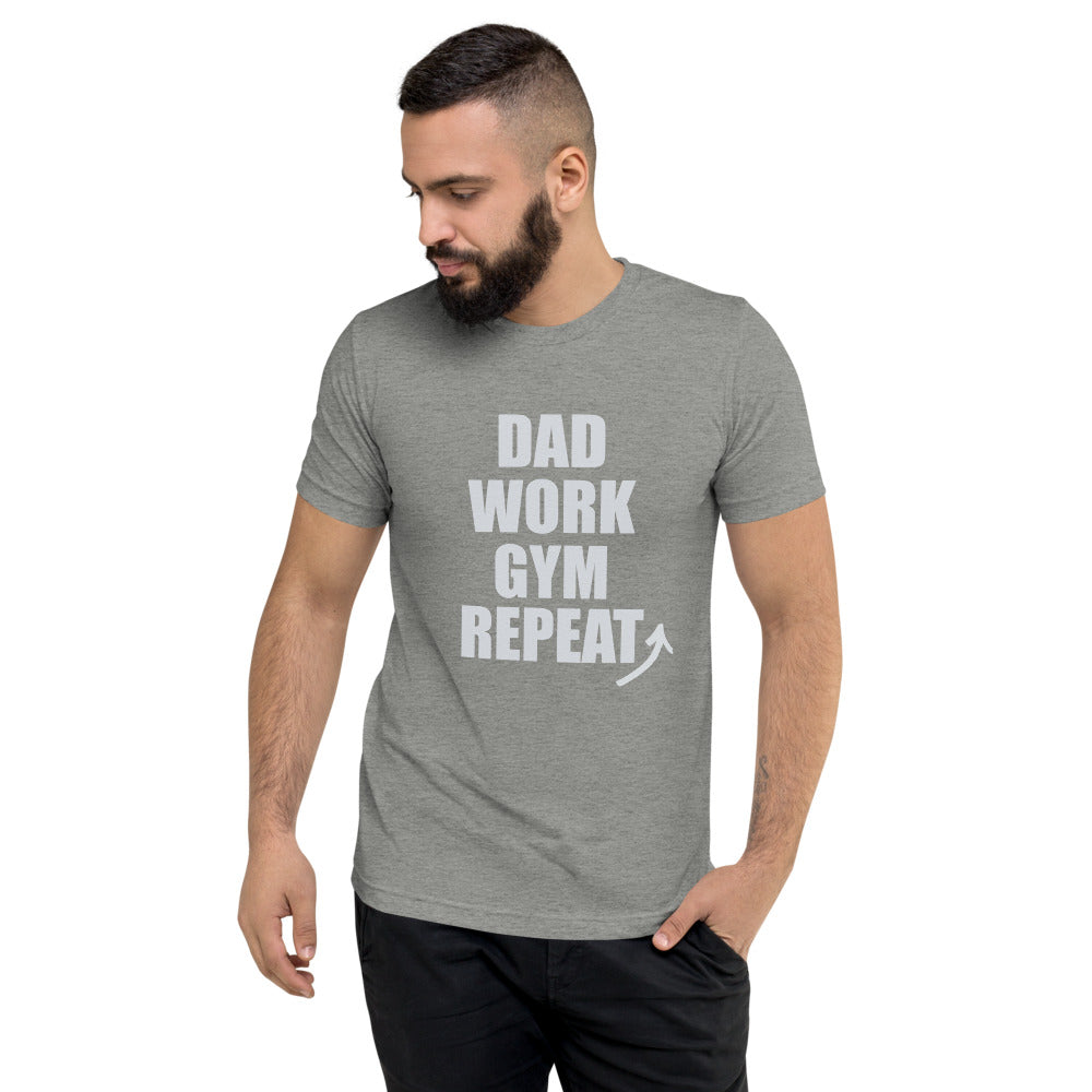 "Dad Work GYM Repeat" t-shirt athletic grey