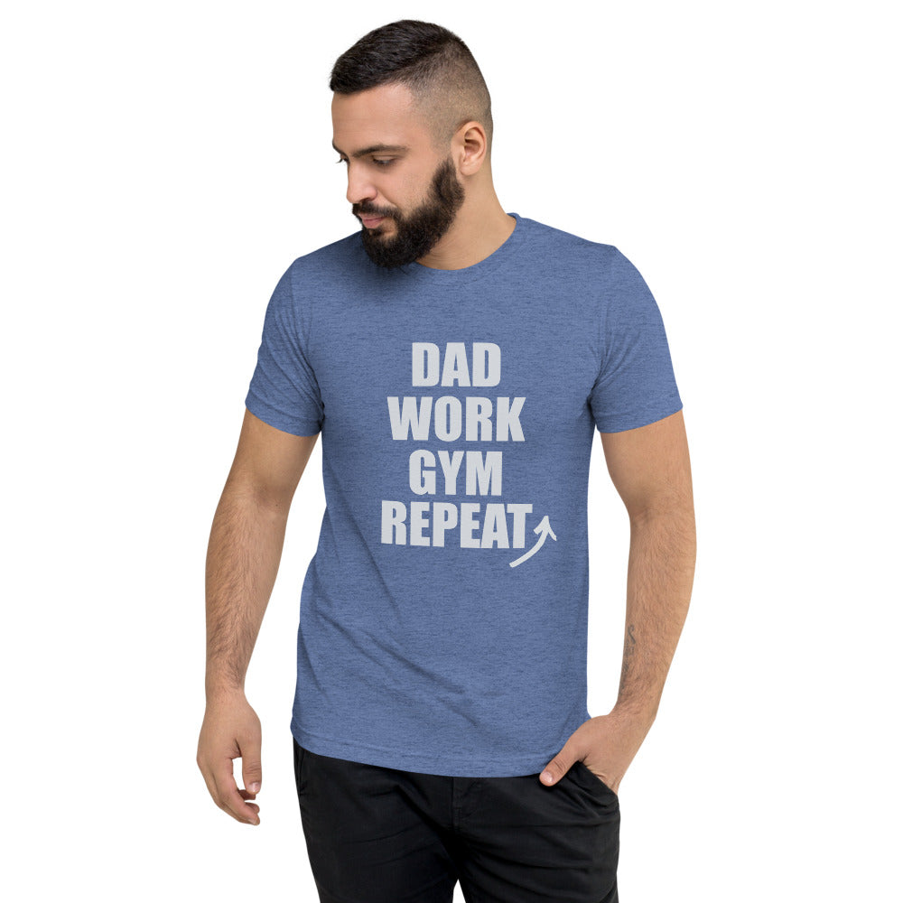 "Dad Work GYM Repeat" t-shirt blue