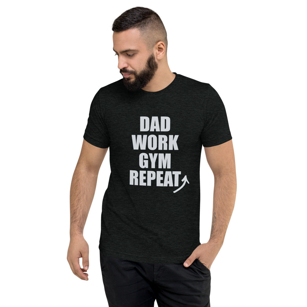 "Dad Work GYM Repeat" t-shirt charcoal black