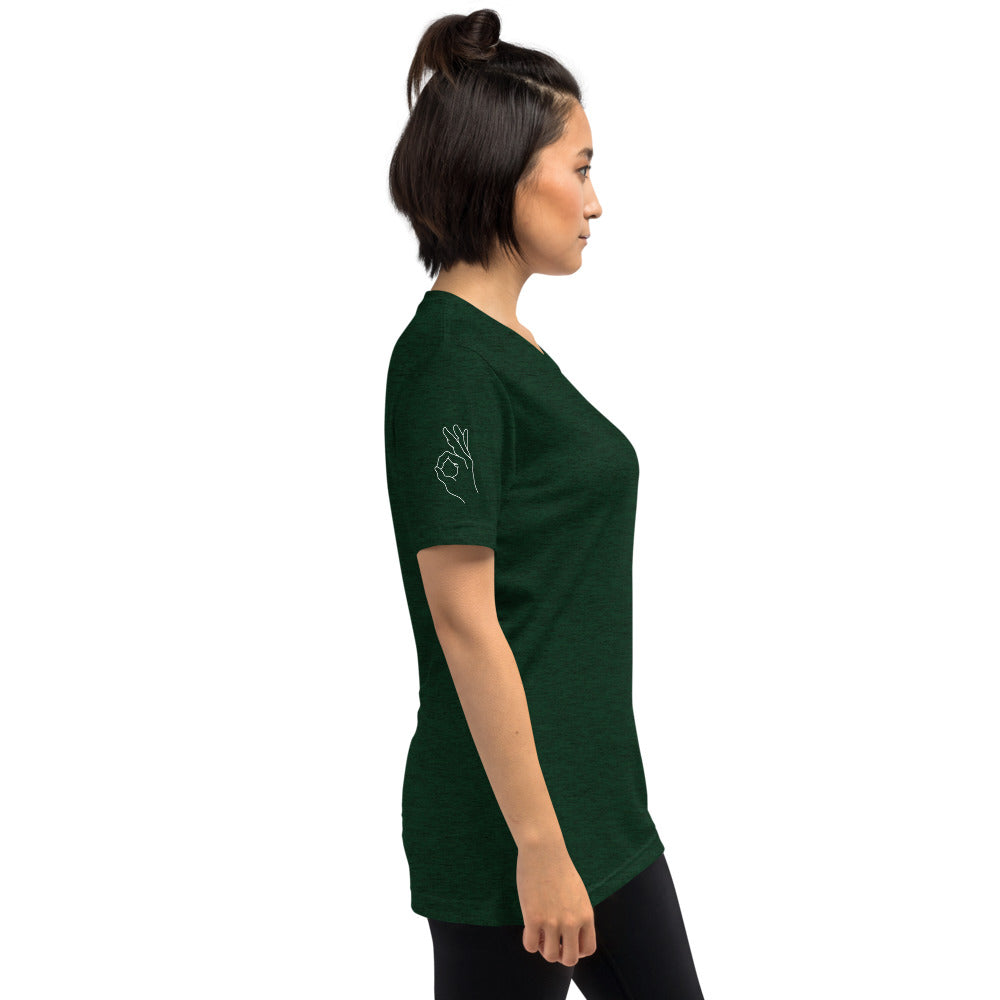 Okayest t-shirt with sleeve print emerald 2