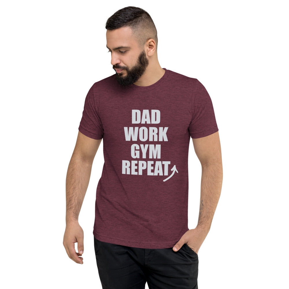 "Dad Work GYM Repeat" t-shirt maroon