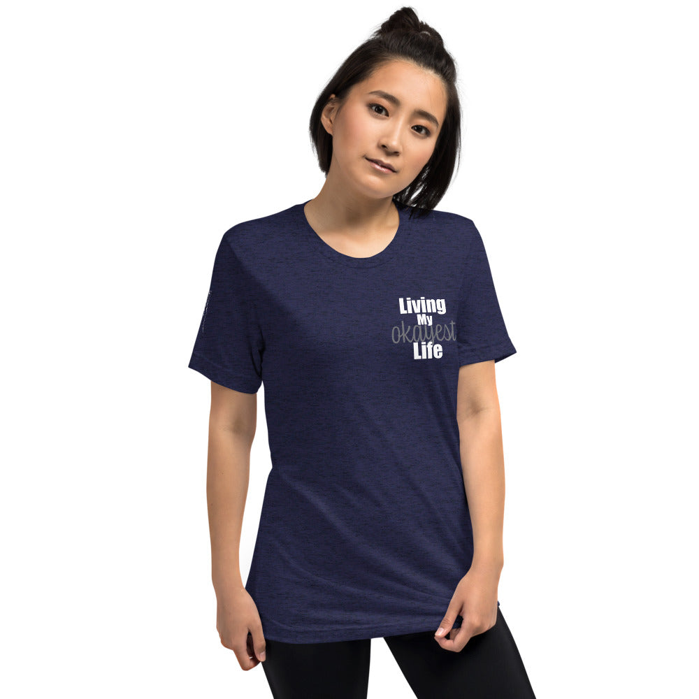 Okayest t-shirt with sleeve print navy