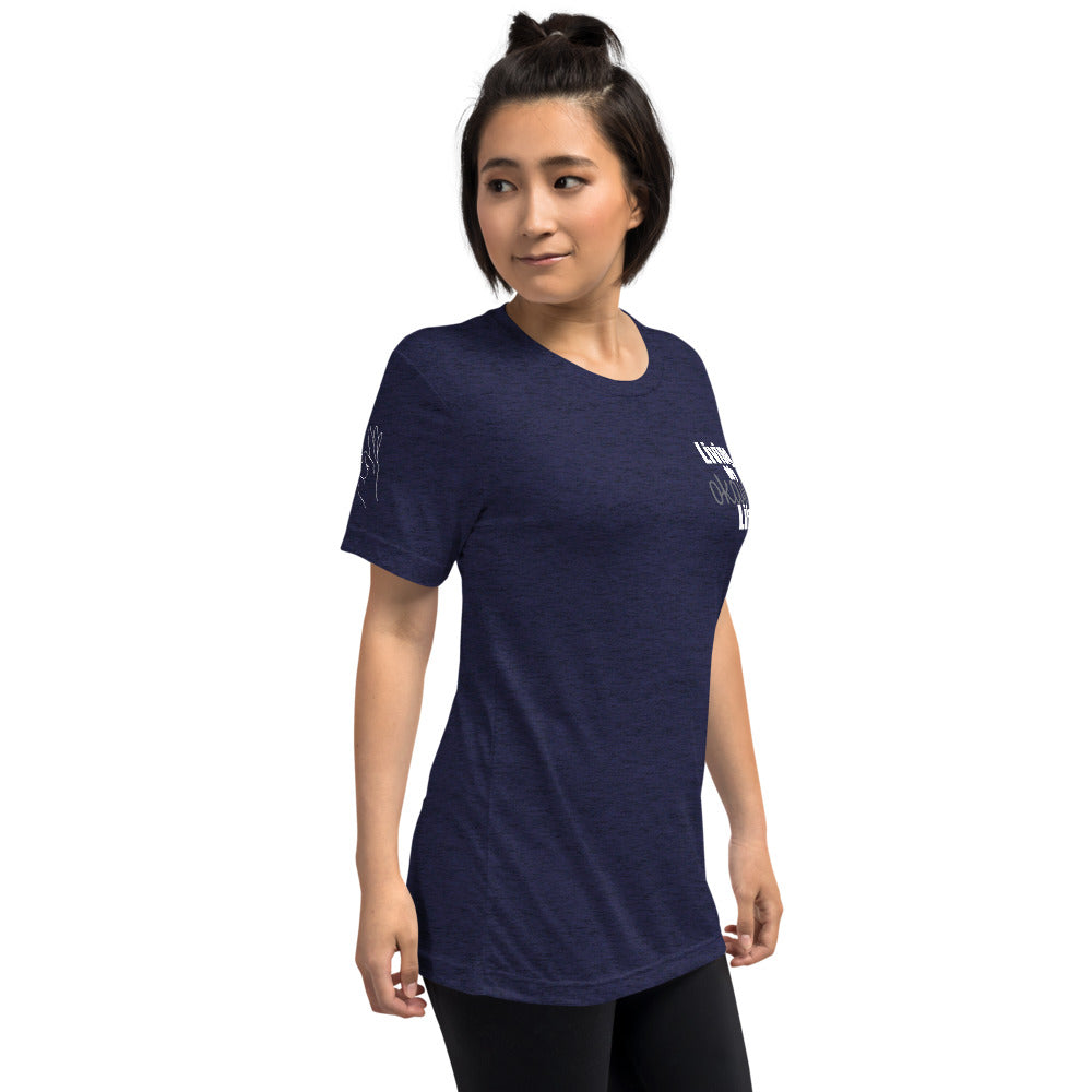 Okayest t-shirt with sleeve print navy 3