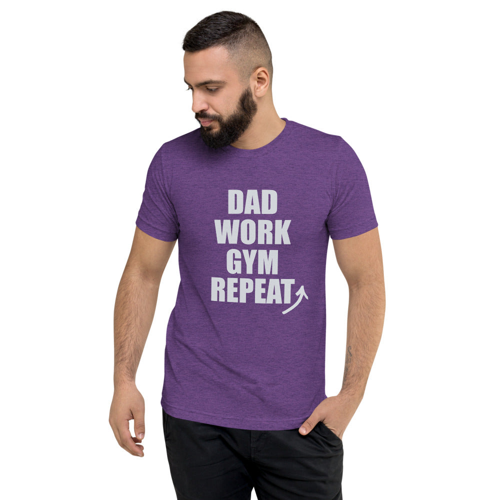 "Dad Work GYM Repeat" t-shirt purple