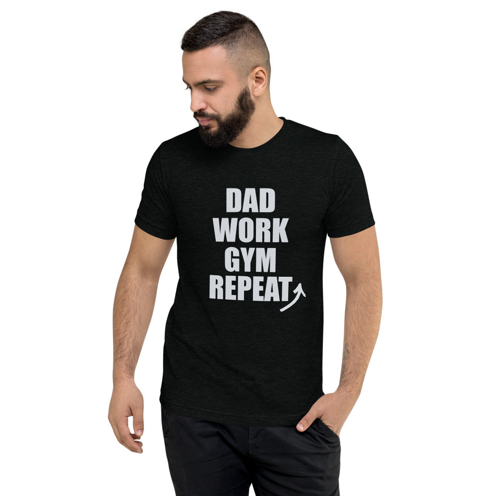 "Dad Work GYM Repeat" t-shirt solid black