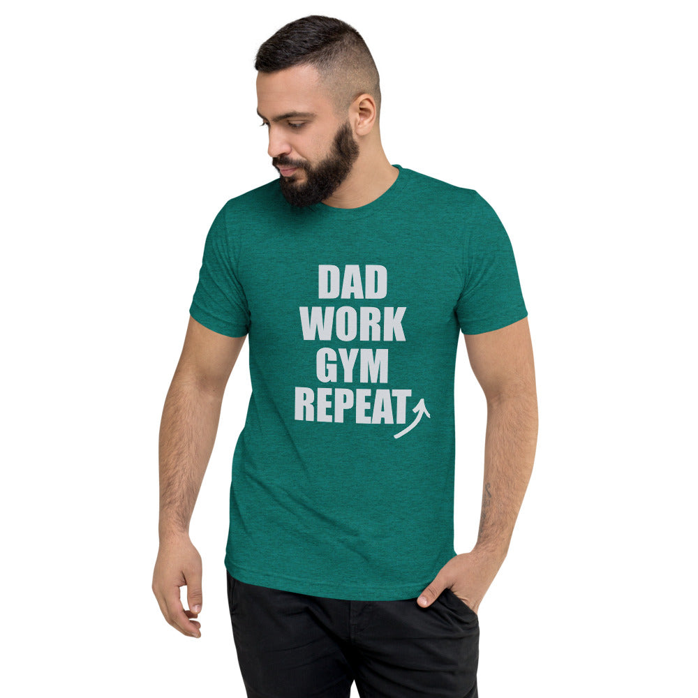 "Dad Work GYM Repeat" t-shirt teal