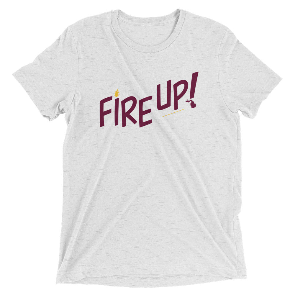 Fire Up! Short sleeve t-shirt white fleck