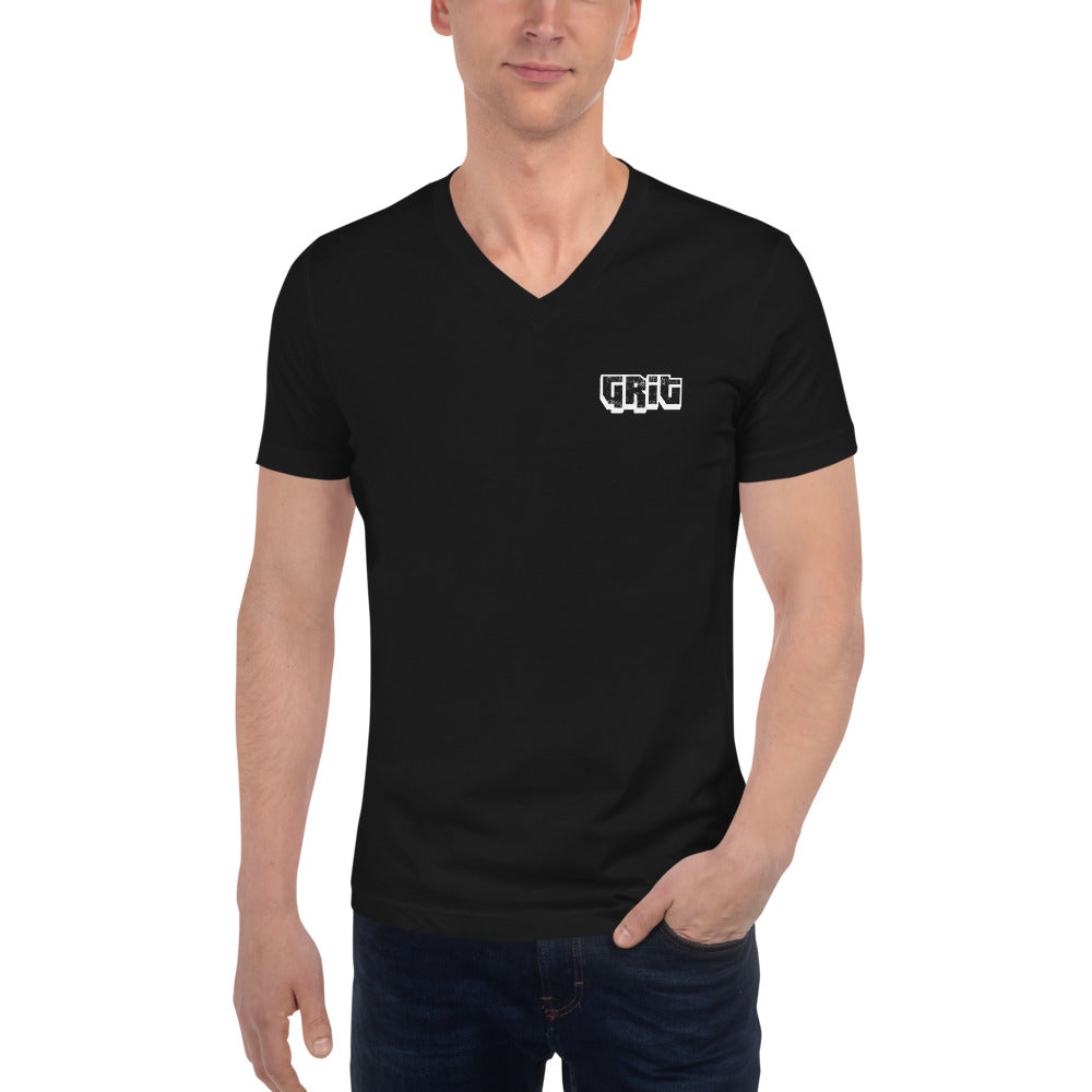 Grit Unisex V-Neck T-Shirt Black