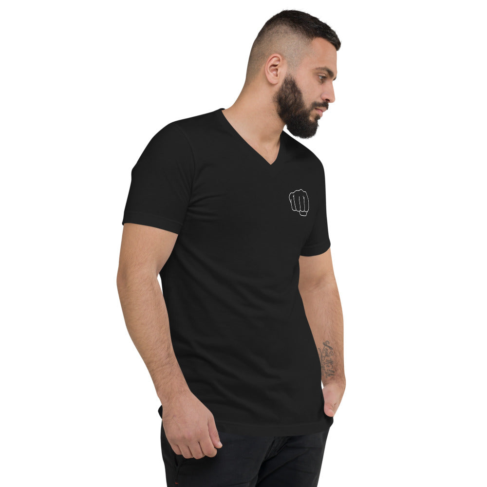 Smash Unisex Short Sleeve V-Neck T-Shirt Black 3