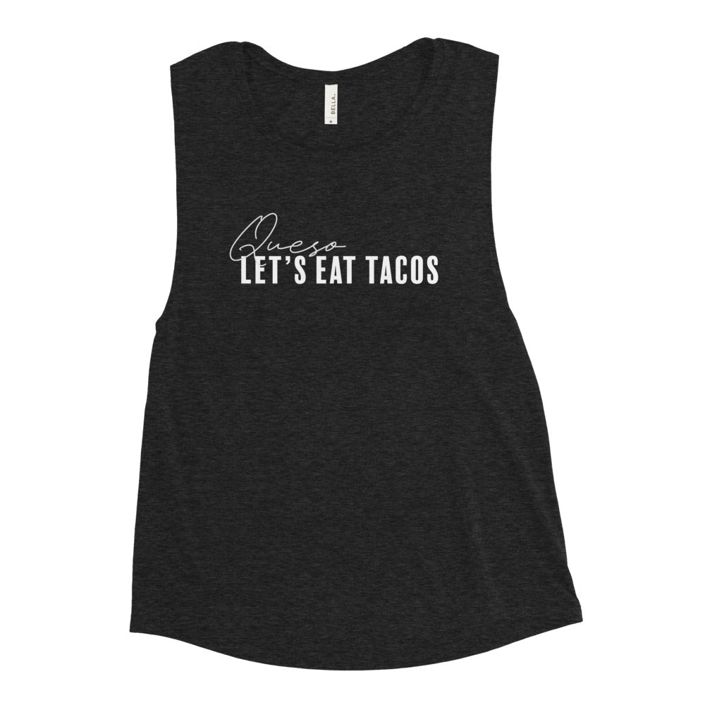 Queso Ladies’ Muscle Tank Black Heather