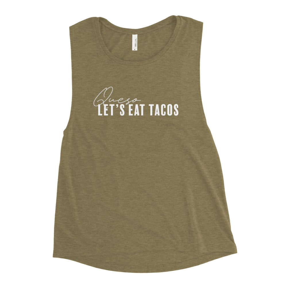 Queso Ladies’ Muscle Tank Olive