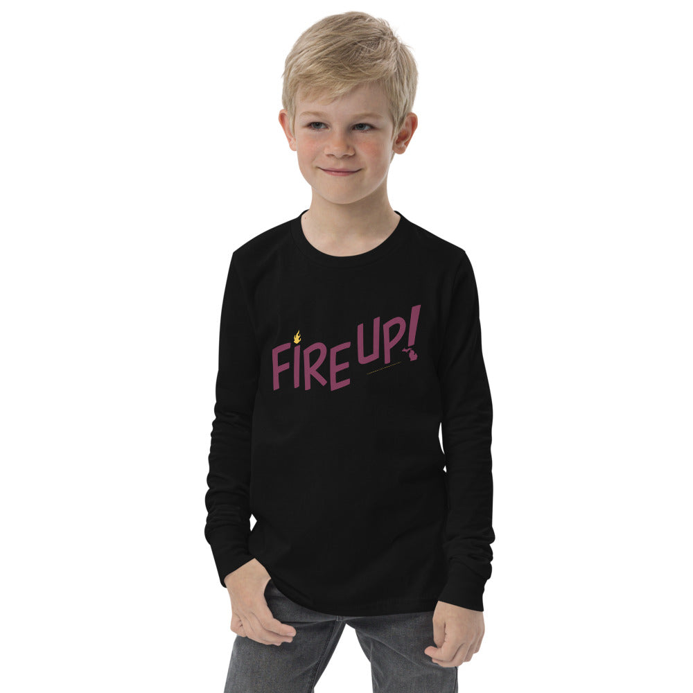Fire Up! Youth long sleeve t-shirt black