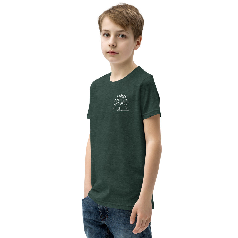 Okayest Life Triangle Youth T-Shirt Forest Green 3