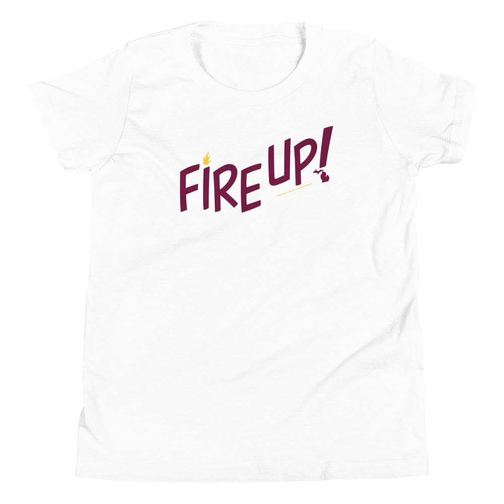 Fire Up! Youth T-Shirt athletic white